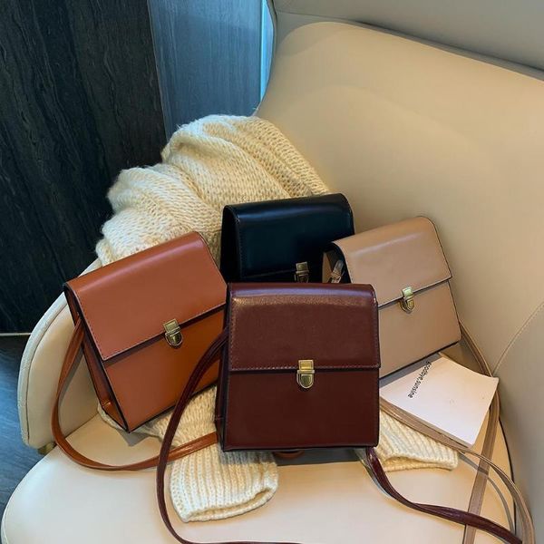 

fashion women shoulder bags pu leather vintage pouch casual messenger handbag solid color ladies shopping satchel