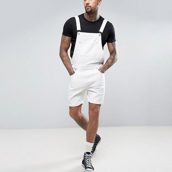 

feitong mens plus pocket jeans overall jumpsuit streetwear overall suspender jeans male pants loose men's clothing, Blue