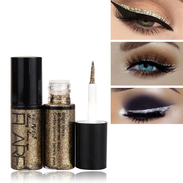 

professional shimmer flash liquid eyeliner pencil quick dry glitter eye liners silver gold shiny waterproof cosmetic eyes makeup