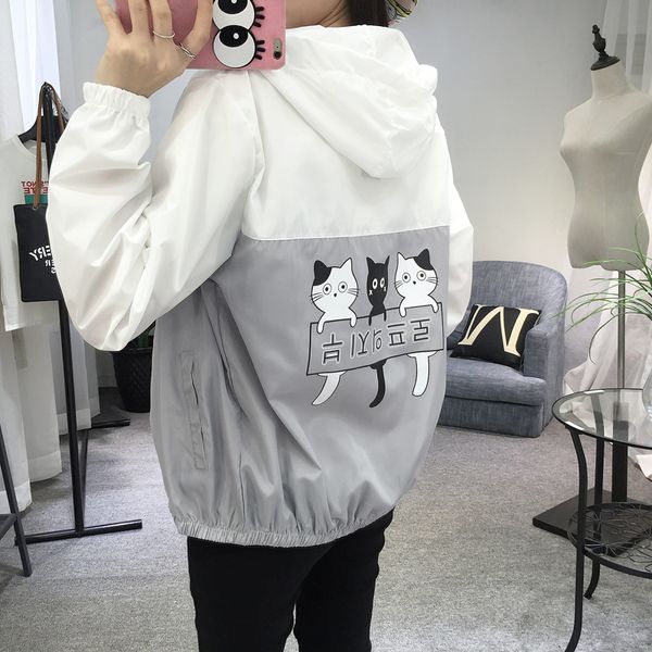 

new jackets women's 2019 hooded windbreak fashion thin summer sunscreen jacket outwear women coat, Black;brown