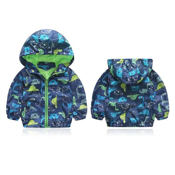 

2017 kacakid new fashion boys outerwear coats kids hooded children clothing style cute animal printed windbreaker jacket y6, Blue;gray