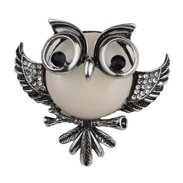 

tibetan silver owl shape metal brooch pin women jewelry gift, Gray