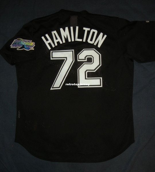 

дешевые ретро # 72 josh hamilton majestic tampa bay devil черный ватин практика джерси xl мужские сшитые бейсбольные майки, Black;blue