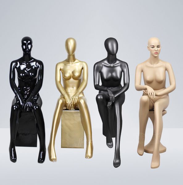 

new style female sitting mannequin sitting model manufacturer sale, Khaki