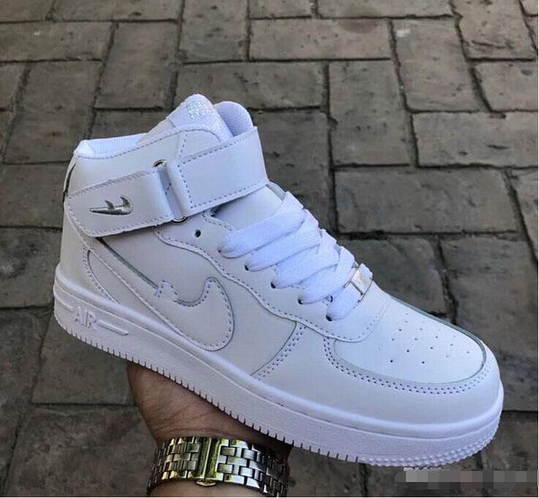 

MenWomen высокое качество один 1 повседневная обувь для ходьбы низкий вырез все белый