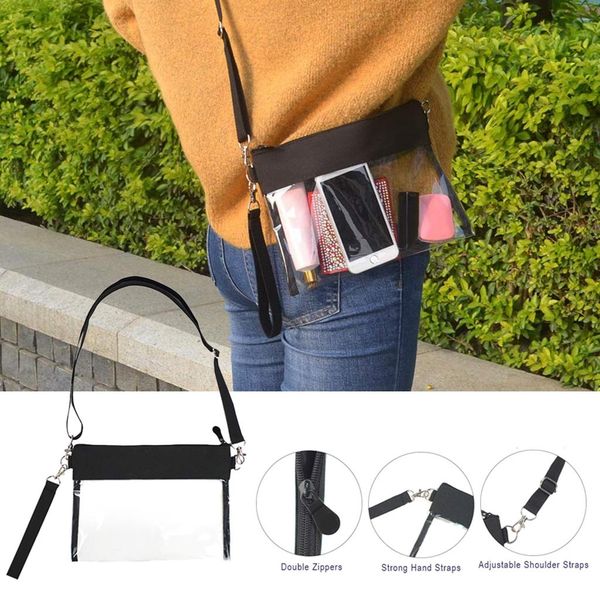

transparent cosmetic bags zipper gym zippered tote bag clear toiletry bag adjustable shoulder strap torebka damska sk rzana