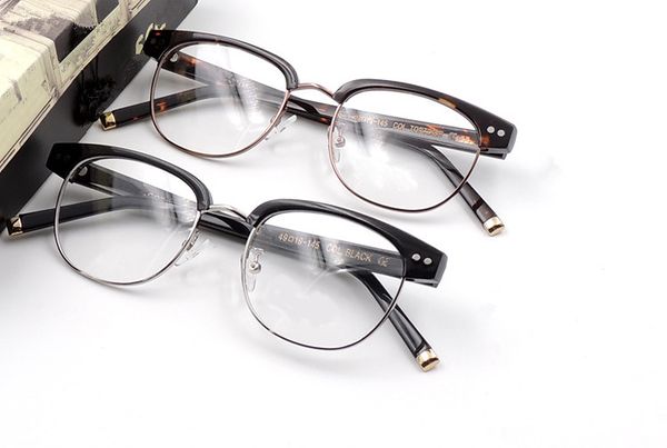 Neuestes Augenbrauen-Fan-Art-Brillengestell 49-19-145, hochwertiges Metall+Planken-Brillengestell, komplettes Etui, OEM-Fabrik