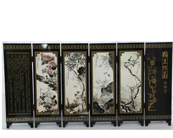

exquisite furnishing articles chrysanthemum patterns lacquer process with chinese characteristics, Black