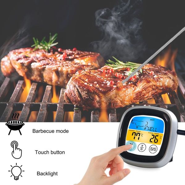 

food cooking bluetooth wireless bbq thermometer with six probes and timer for oven meat grill app control dropshipping
