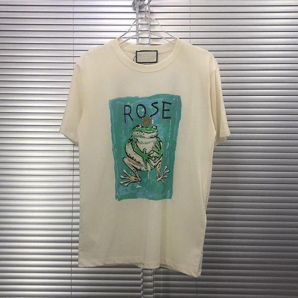 

2020 весна лето престижное фронт европа италия граффити frog артур назад мультфильм печать tshirt мода мужчины женщины футболку чистого хлоп, White;black