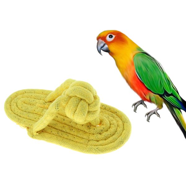 

pet parrot chew toy cotton rope woven slippers bite toys for bird budgies parakeet cockatoo cockatiel