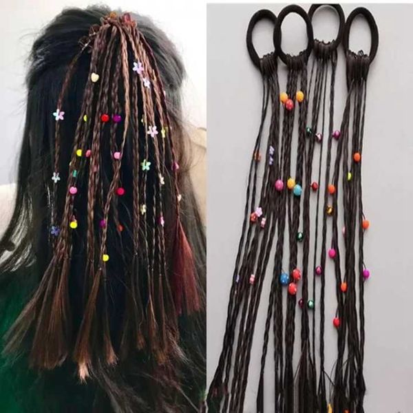 Neue Mädchen-elastische Haar-Band Gummiband-Haar-Zusatz-Perücke Pferdeschwanz-Stirnband für Kinder Twist Braid Rope Kopfschmuck Haar Braider 0101