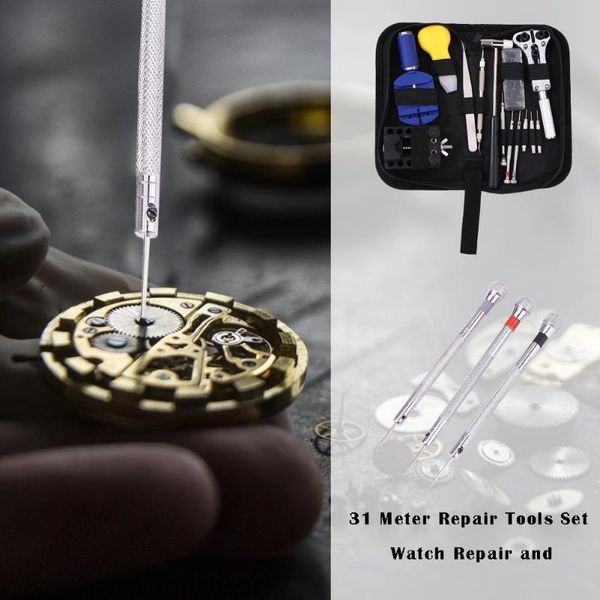 

31pcs/set watch back case opener remover screwdriver watchmaker steel repair tools multifunctional watch maintenance tool set