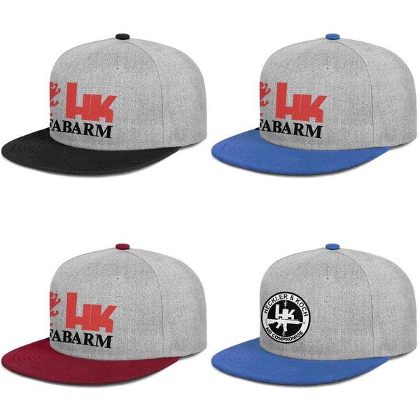 

герклер и кох логотип мужские и женские snap back baseballcap стили винтаж хип-хоп flat brimhats символ mp5 пистолет огнестрельное оружие вс, Blue;gray