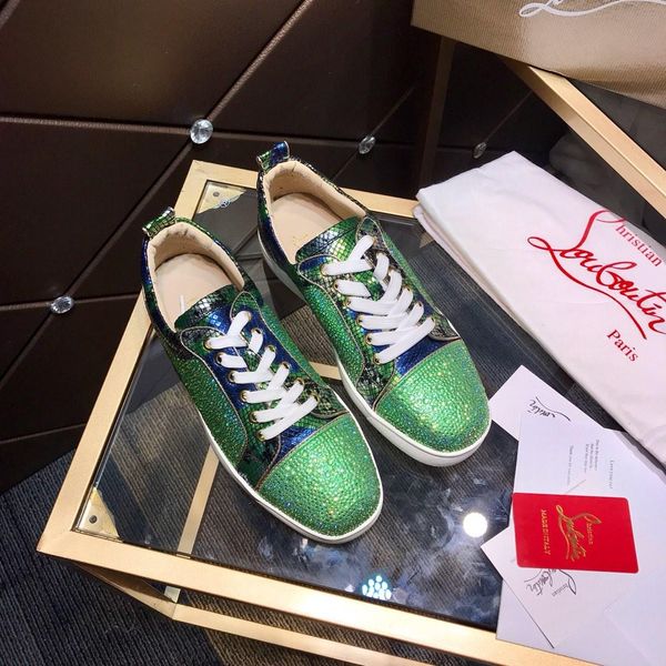 

high-end luxury men's cl casual sports shoes fashion design brand star same style platform men's shoes crystal embellishment size
