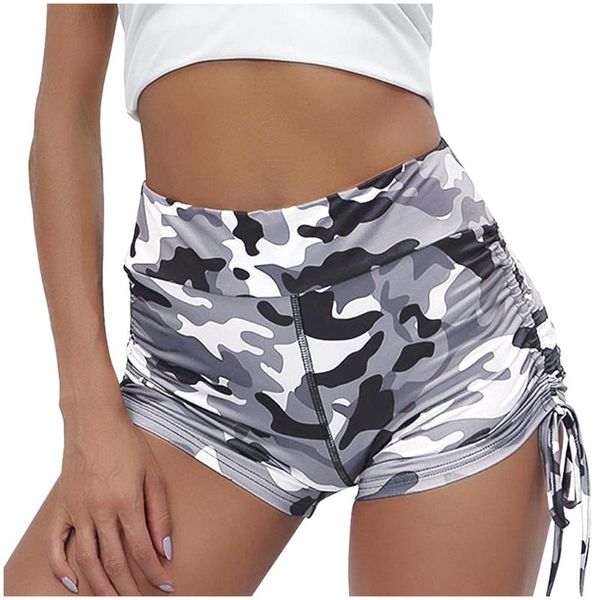 

women's camouflage print leggings shorts new fashion yoga shorts 2020 stretch tight yoga legging, White;red