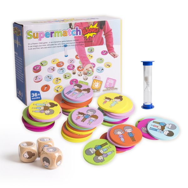 

wooden puzzle toy supermatch bang deskfunny memory cartoon pattern match game family parent-child interactive educational