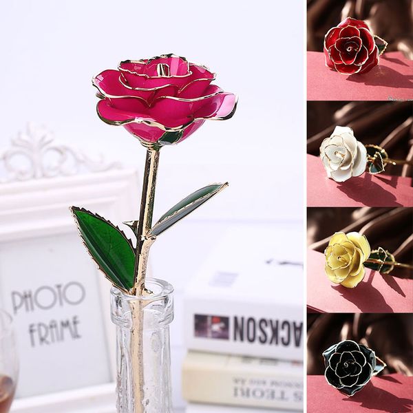 

valentine's day festival l 10 color plant gold foil emulational flower floral decor artificial rose beautiful prop ornament