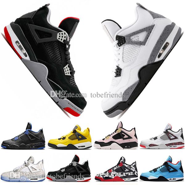 

boys 2019 bred 4 4s what the cactus jack laser wings mens basketball shoes denim blue pale citron men sports designer sneakers 5.5-13