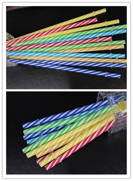 

2500 pcs reusable biodegradable distored color beverage hard plastic stripe drinking straws