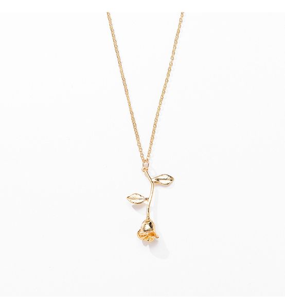 

pink gold rose flower statement pendant necklaces women's girls beauty and beast fashion jewelry collier lovers gifts dhl, Silver