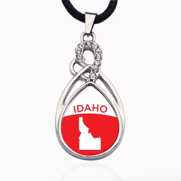 

idaho outline circle charm necklace for crystal stars pendant chain necklaces & chokers fashion jewelry, Bronze;silver