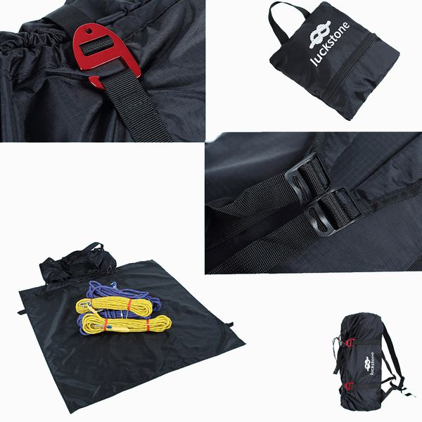 

rock climbing rope bag cord carry tackle bag hiking shoulder backpack folding portable waterproof backpack ground mat