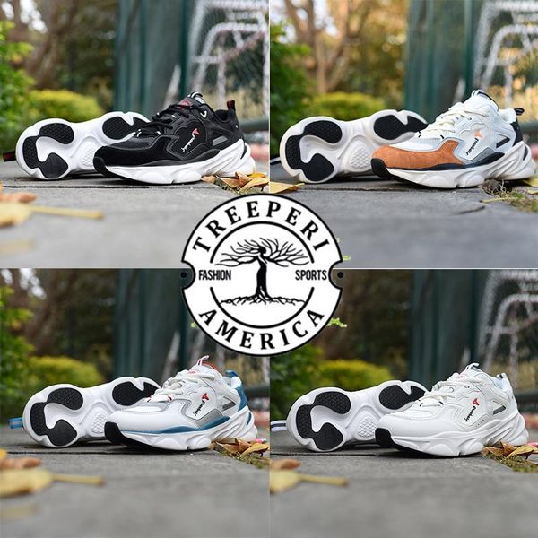 

2020 new reflective treeperi fashion chunky lace up men women casual shoes black white white obsidian beige brown designer sport sneakers