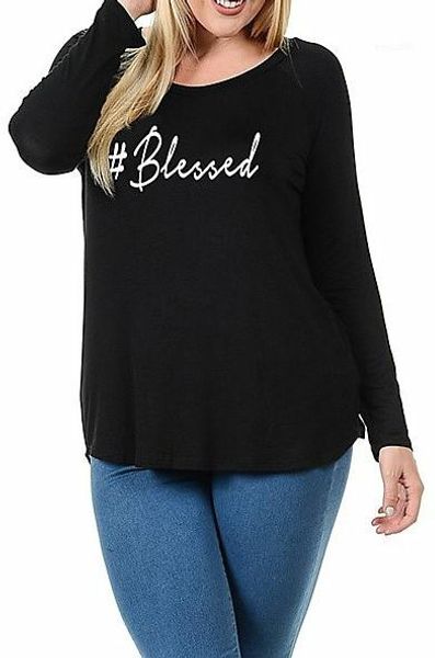 

тонкий женщин топы щитовые большой размер женщин одежда день благодарения женщин письмо печати tshirts повседневный длинным рукавом, White