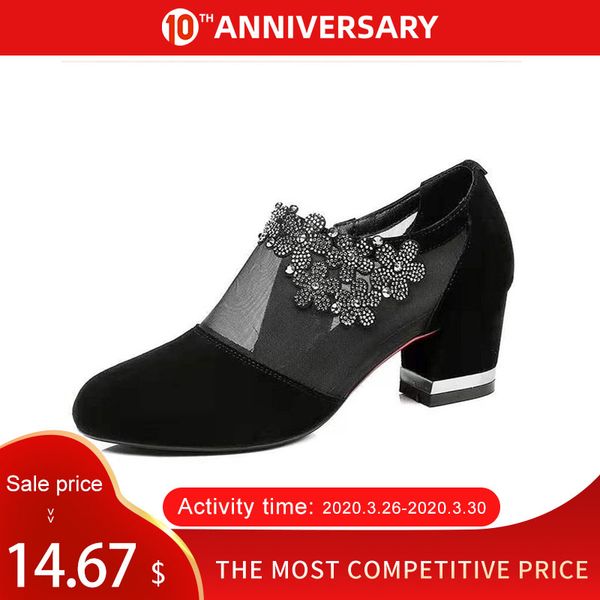 

women crystal mesh zip lace sandals woman high heels springfemale shoes classics solid platform sandals ladies party shoes 2020, Black
