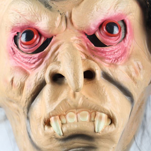 

newly halloween scary ghost mask latex full face red eyes long hair wig horror masks masquerade party cosplay props te889