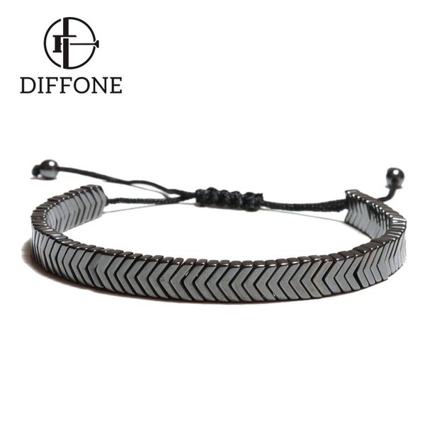 

diffone men hematite bracelet geometric braided braclet male accessories camping jewelry presend for him bileklik erkek armband, Golden;silver