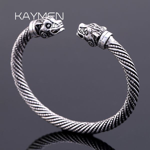 

bangle kaymen statement vintage viking bracelet for women men fashion 3290, Black