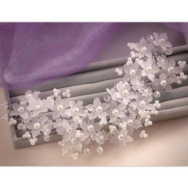 

crystal pearl flower barrettes bride decoration hair handmade hairpin wedding hair accessories for women jewelry beauty