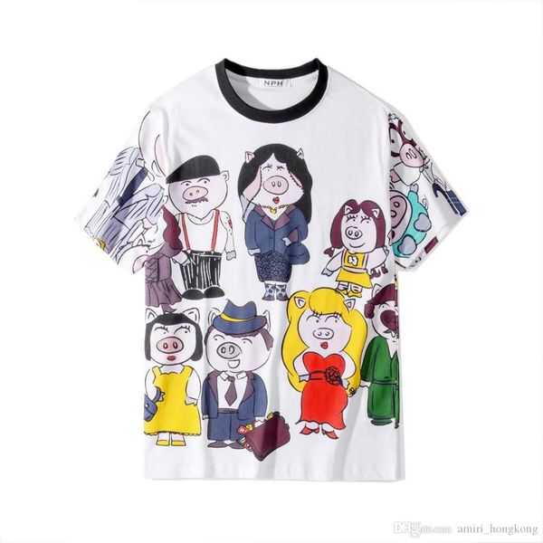 

nph designer t shirt color carto cotton fashion classic graffiti print men women designer t shirts hop trend european version tee us size, White;black