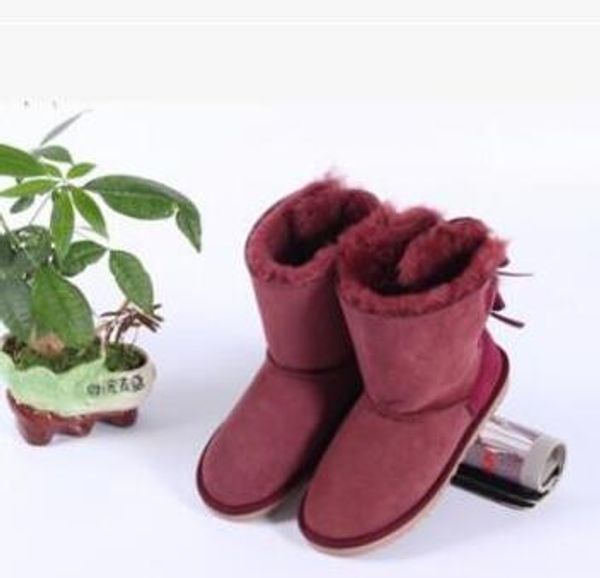 

australia wgg 3280 classic tall winter boots real leather bailey bowknot women's bailey bow snow boots shoes boot, Black