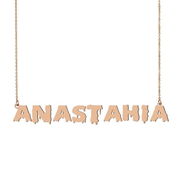 

pendant necklaces anastahia name necklace , cool bloody art for halloween and santa's day jewelry gift kids boys girls, Silver