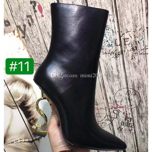 

высокое качество овчины внутри острый носок острый каблук женские ботильоны роскошные дизайнерские черные кожаные буквы высокие каблуки женс, Black