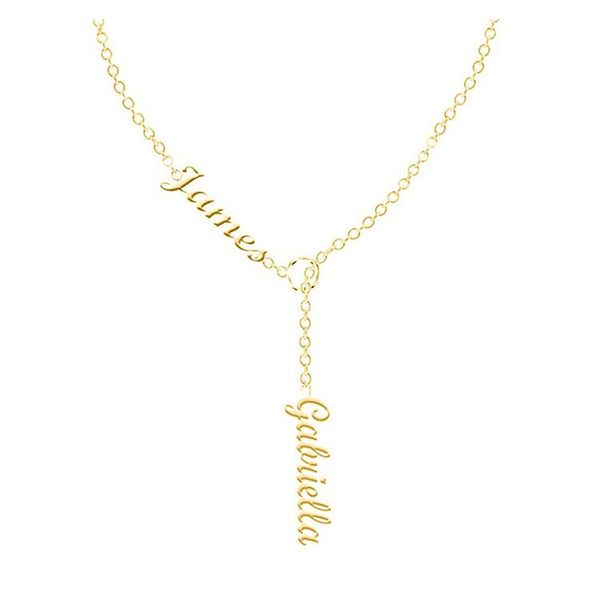 18K ouro banhado dois colar de nomes para mulheres pingentes de menina personalizadas personalizadas qualquer colar de aço inoxidável