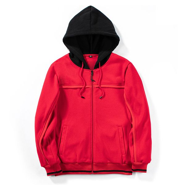 

fleece men pullover hoodies causal sport jackets patchwork designer hip hop streetwear plus size hooded antumn winter wear, Black
