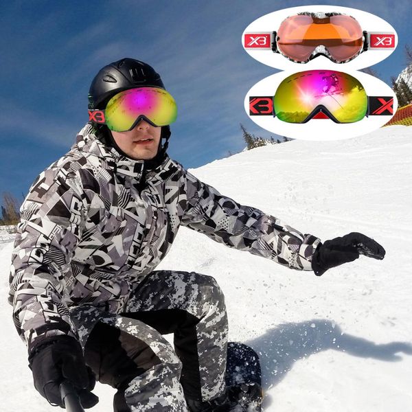 

ski goggles double layers uv400 anti-fog big mask glasses skiing eyewear snow snowboard motocross goggles sportswear accessories