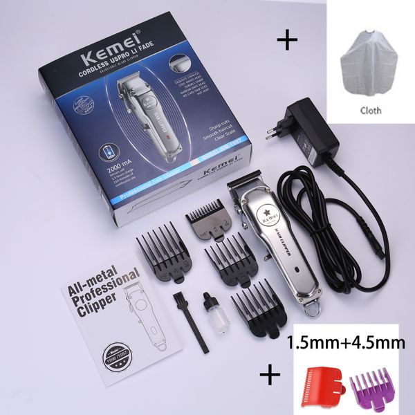 

kemei 1996 all metal men electric hair clipper cordless hair trimmer 0mm baldheaded professional t blade finish haircut machine km 5027