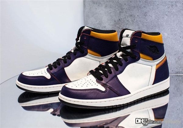 

2019 authentic originals air high 1 og defiant basketball shoes sb lakers light bone court purple black gold retro men sneakers cd6578-507