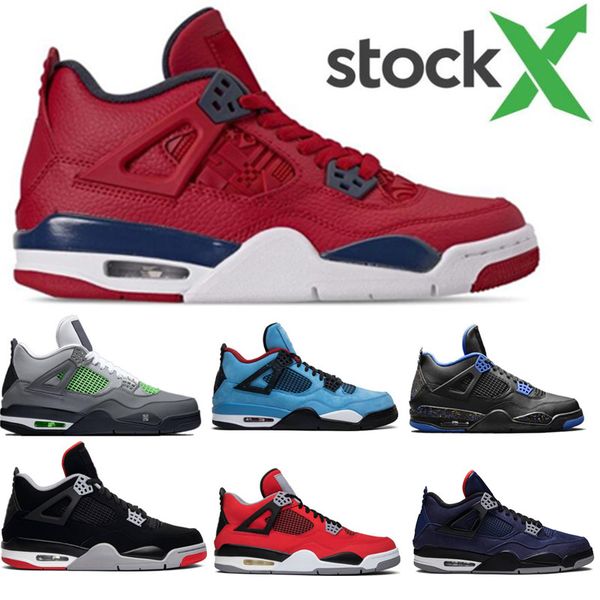 

new fiba 4 4s cool grey bred basketball shoes white cement pure money black cat unc denim blue fire red men sports designer sneakers