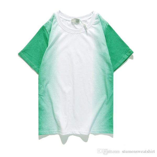 

дизайнер мода мужчины футболка 20ss общества письмо печать логотип градиентные галстук краситель европейский и американский тенденция хип-хо, White;black