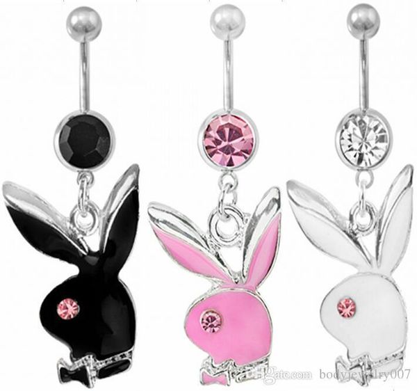 

d0233 ( 3 colors ) nice styles belly button navel rings body piercing jewelry dangle accessories fashion belly pendant charm rabbit, Silver