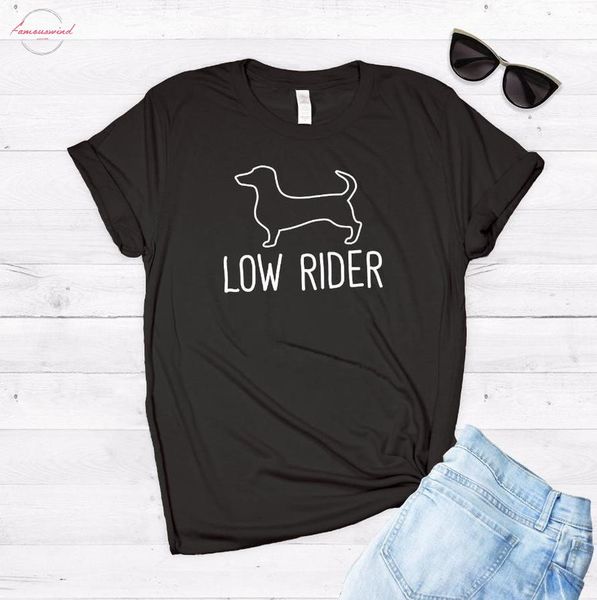 

low rider dachshund dog print women tshirt cotton casual funny t shirt for lady yong girl tee hipster drop ship 406, White
