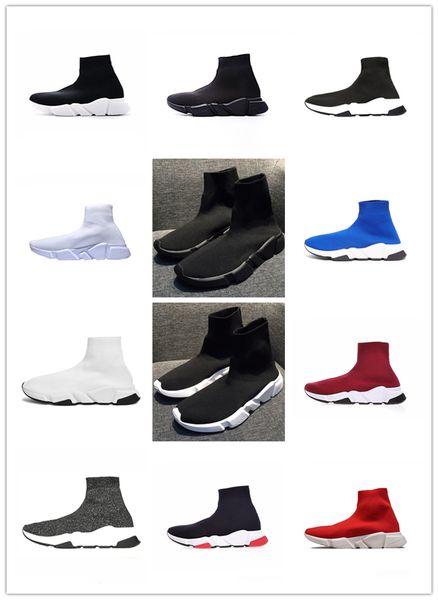 

2020 designer sock shoes triple black white men women fashion sneakers glitter yellow blue pink fashion mens trainer runner platform shoe