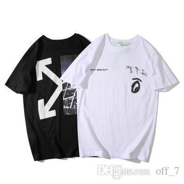 

womens designer t shirts new ofw urban graffiti half arrow short sleeve tide brand couple with the same summer loose casual t-shirt, White