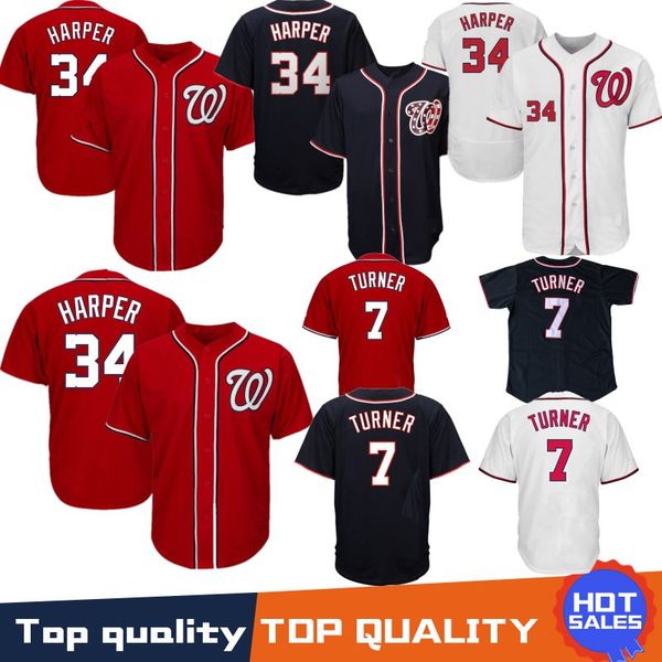 

Embroidery 34 Bryce Harper Washington # Nationals Baseball Jersey 7 Trea Turner jerseys Mens Stitched